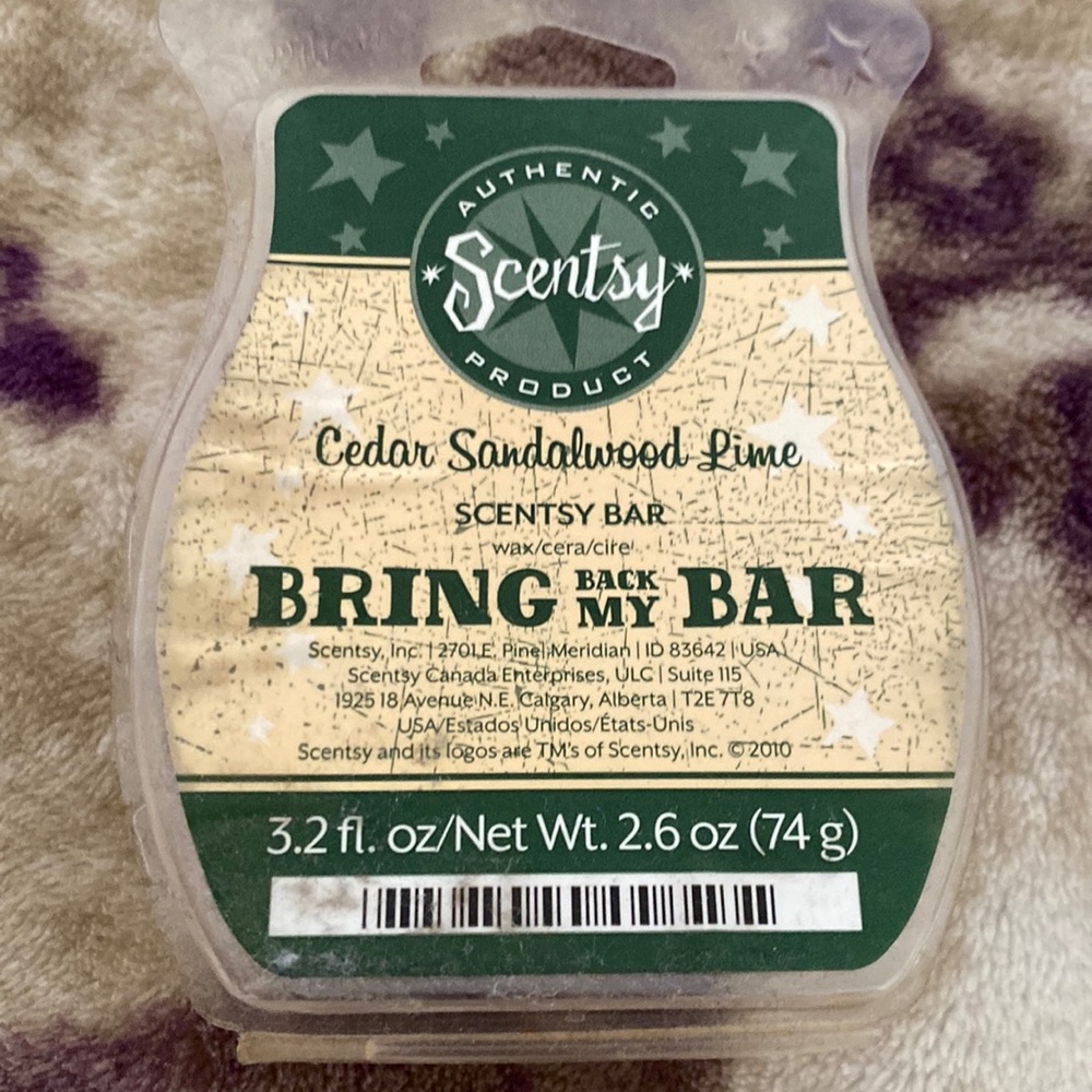 Scentsy wax bar/brick cedar Sandalwood lime